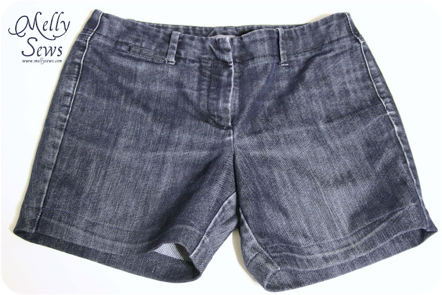 A par of cut off shorts with hems 