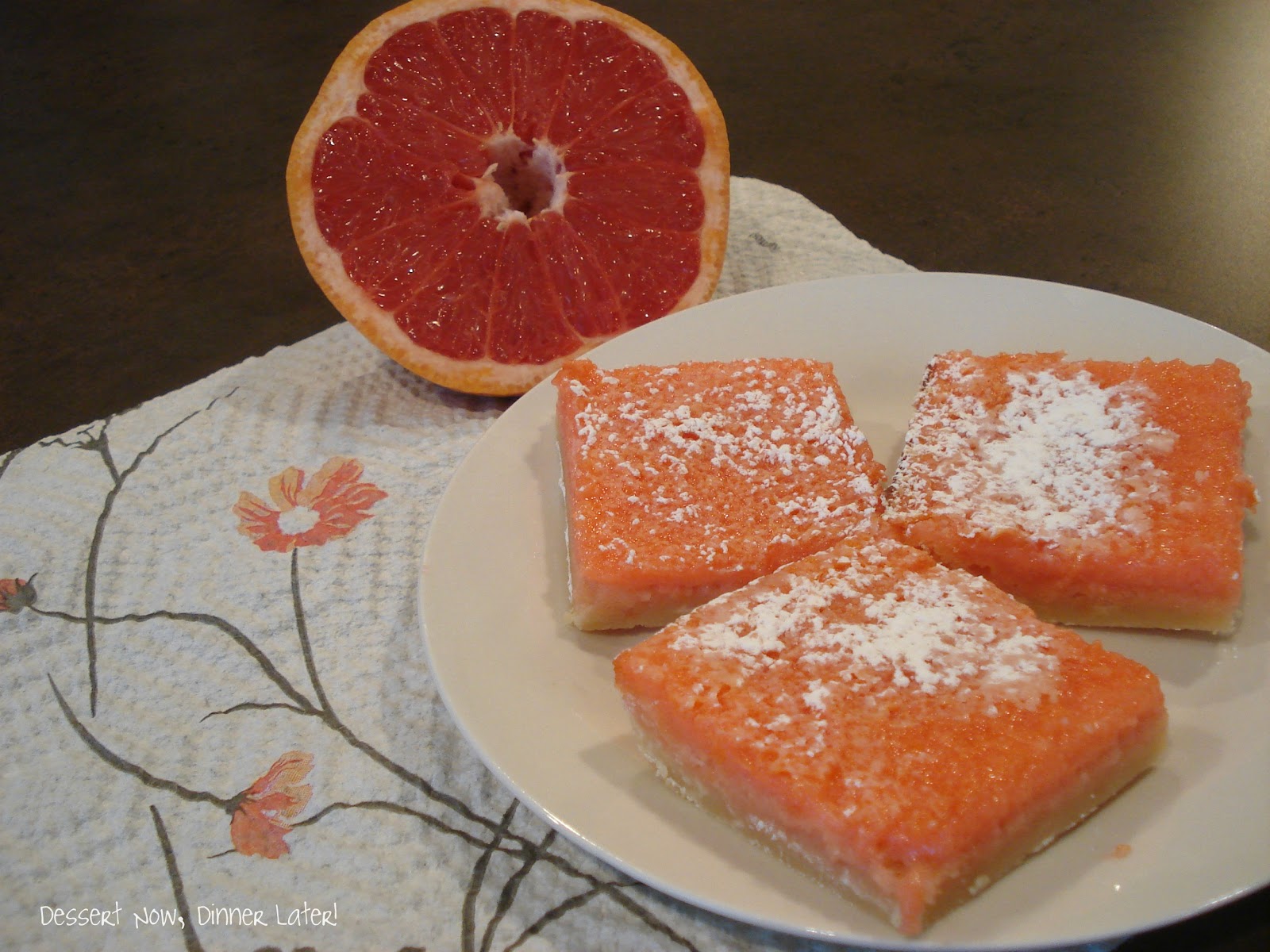Ruby Red Grapefruit Bars Dessert Now, Dinner Later!