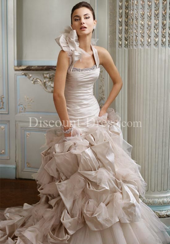Floor Length Dupioni Ruching Wedding Dress