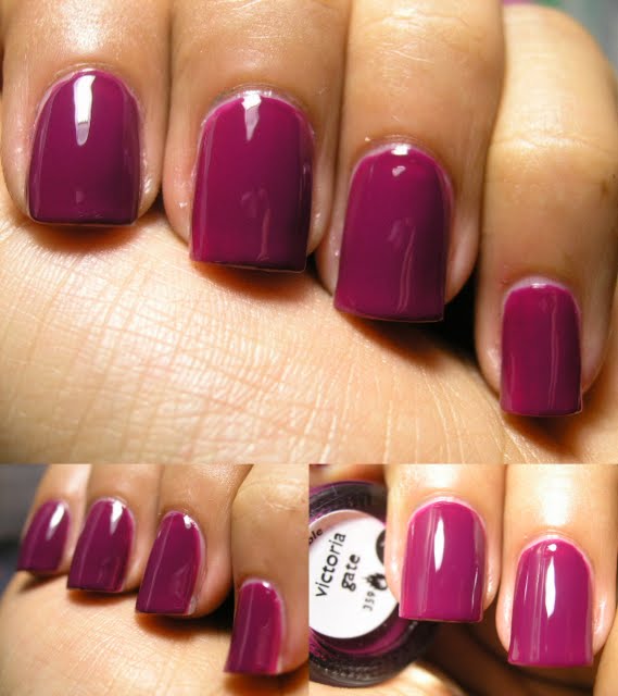 Nails Inc Victoria Gate. 2 coats. Nails Inc Description: Glossy Dark Purple