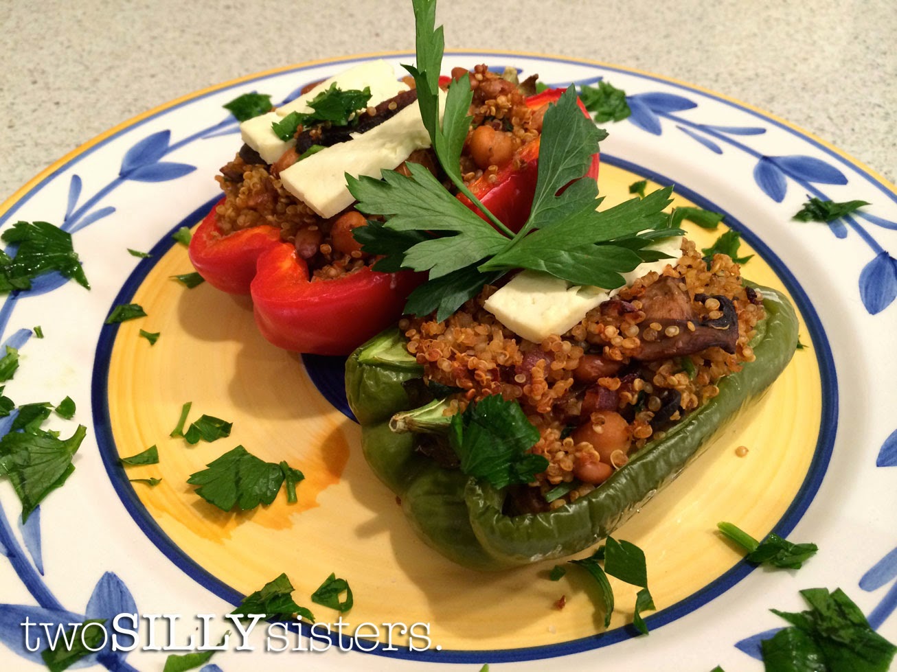 Two Silly Sisters Gluten Free Quinoa Stuffed Baked Capsicums