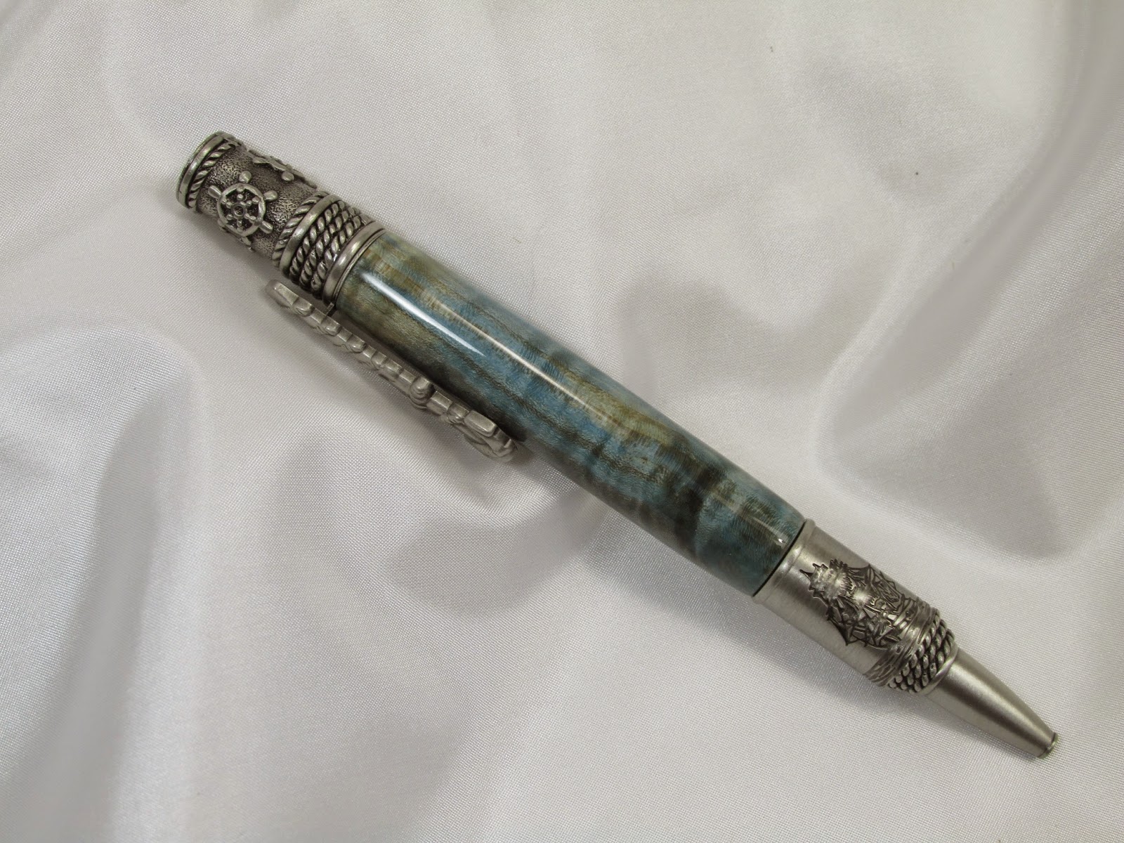 Hands to Work... Heart to Love Nautical Pen w/Anchor Clip in Dyed