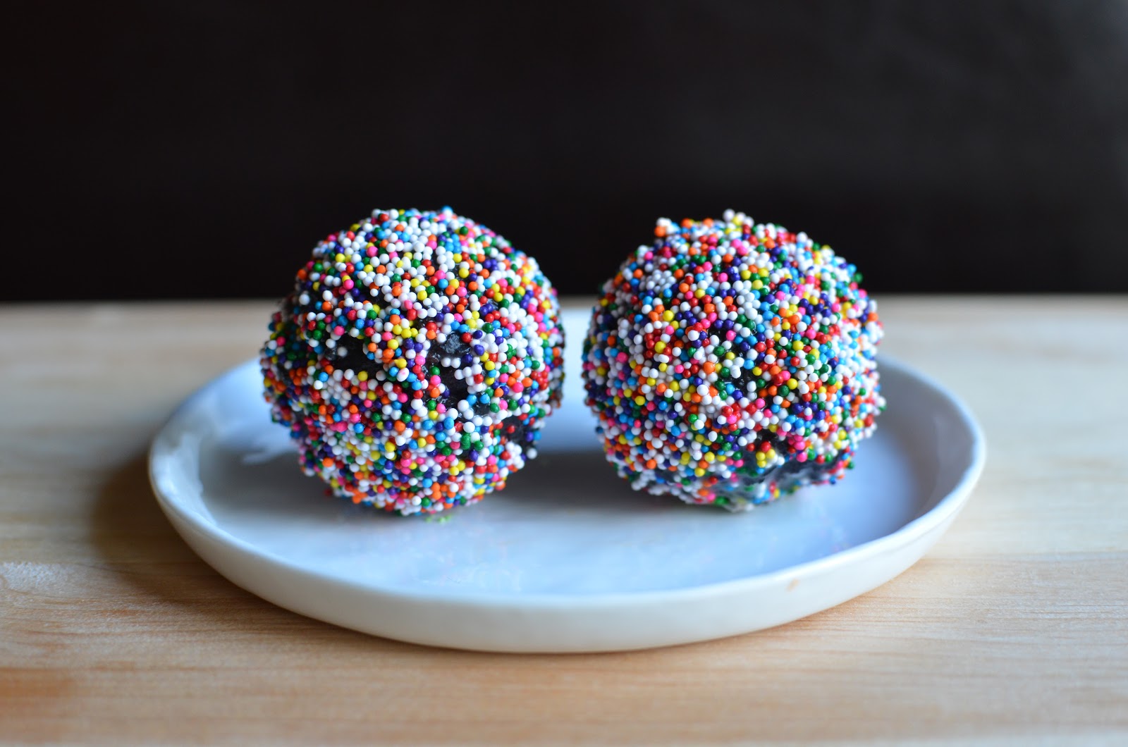 Playing with Flour Chocolate cake donut holes for my munchkin