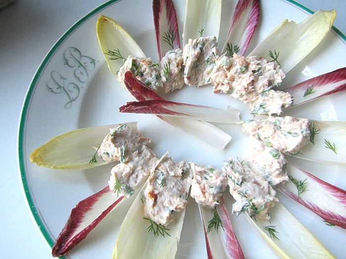 New Year's Eve Smoked Trout Spread in Endive Spears