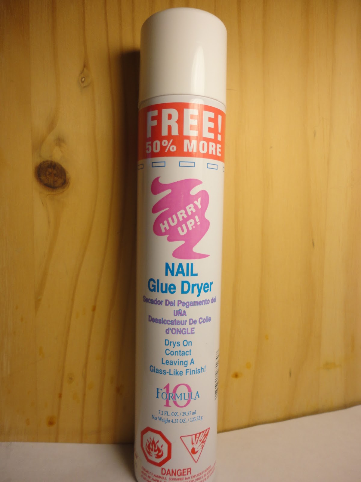 Hurry Up! Nail Glue Dryer. Spray this on your last coat to instantly dry