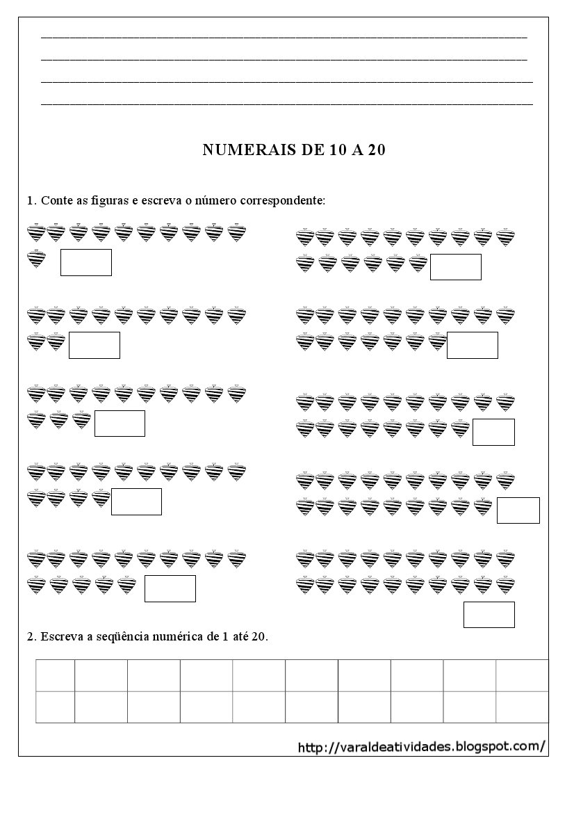 ارداف+حلوه Atividades Infantis: ATIVIDADE MATEMÁTICA NUMERAIS E DEZENA