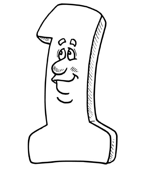 This coloring sheet has one elephant and number one written at the top. Coloring Pages For Kids Number One 1 Coloring Pages