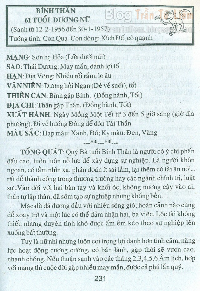 TỬ VI TUỔI 1956 NĂM 2016 BÍNH THÂN NỮ MẠNG TỬ VI TUỔI 1956 NĂM 2016 BÍNH THÂN NỮ MẠNG