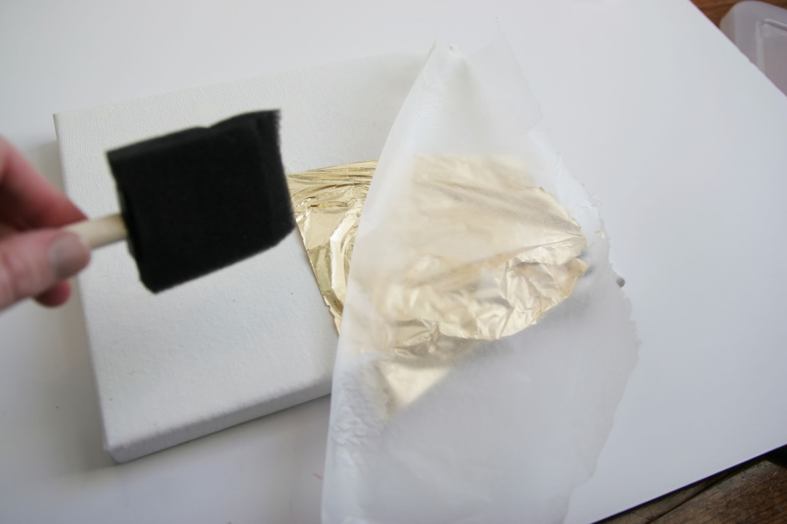 DIY Gold Leaf Canvas Homemade Ginger