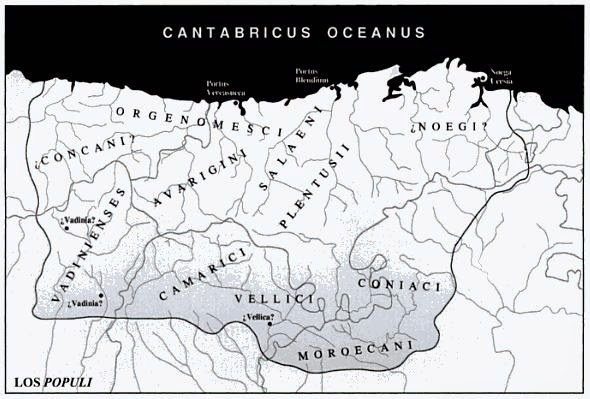Mapa distribución populi cántabros
