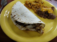 From a previous visit in 2010: Southwestern - carne asada taco, Spanish rice and refried beans.
