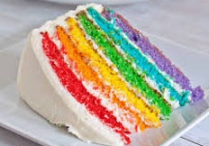 resep kue basah sederhana kue rainbow cake spesial legit, lezat, enak