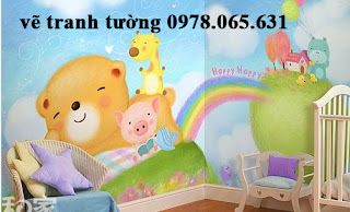 vẽ tranh tường mầm non vẽ tranh tường phòng bé