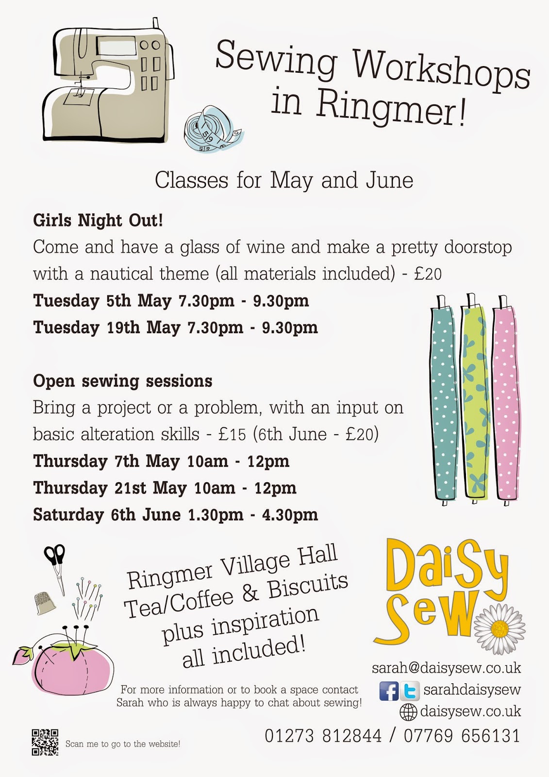 Daisy Sew Classes for May & June