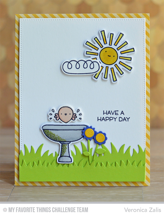 Happy Day Card by Veronica Zalis featuring the Things with Wings stamp set and Die-namics #mftstamps