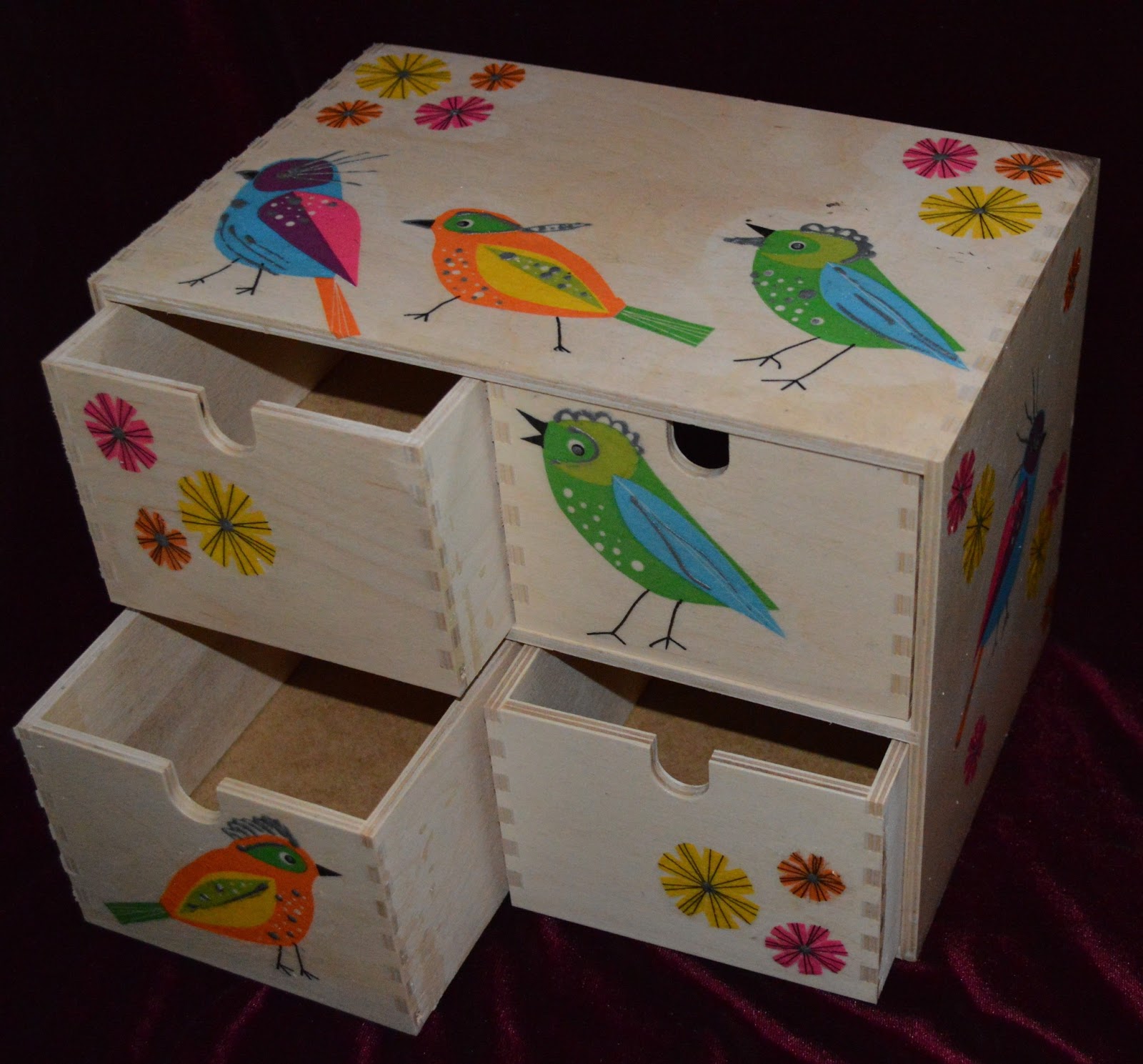 Agni's Art Space Decoupage mini chest of drawers and magazine file