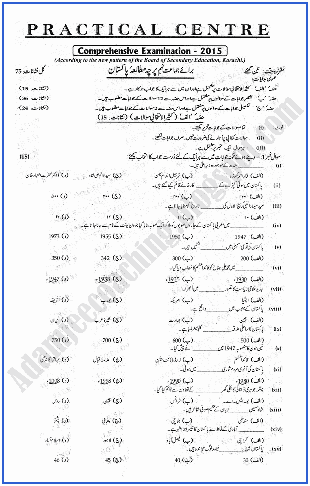 Practical Centre Guess Papers 2015