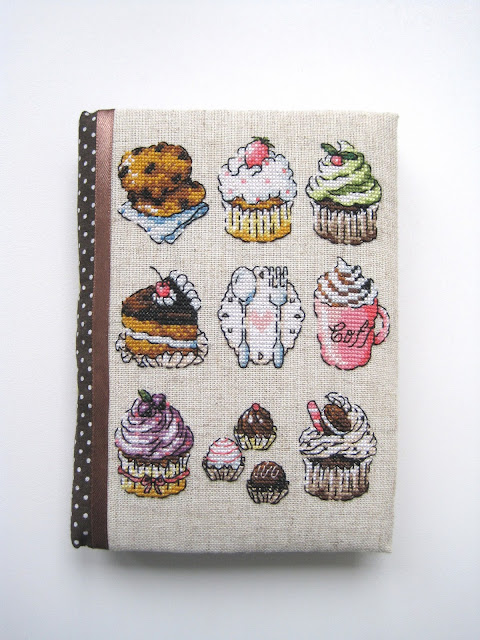 hand made notebook блокнот ручной работы вышивка cross stitch кексы cupcake SoDa 3131