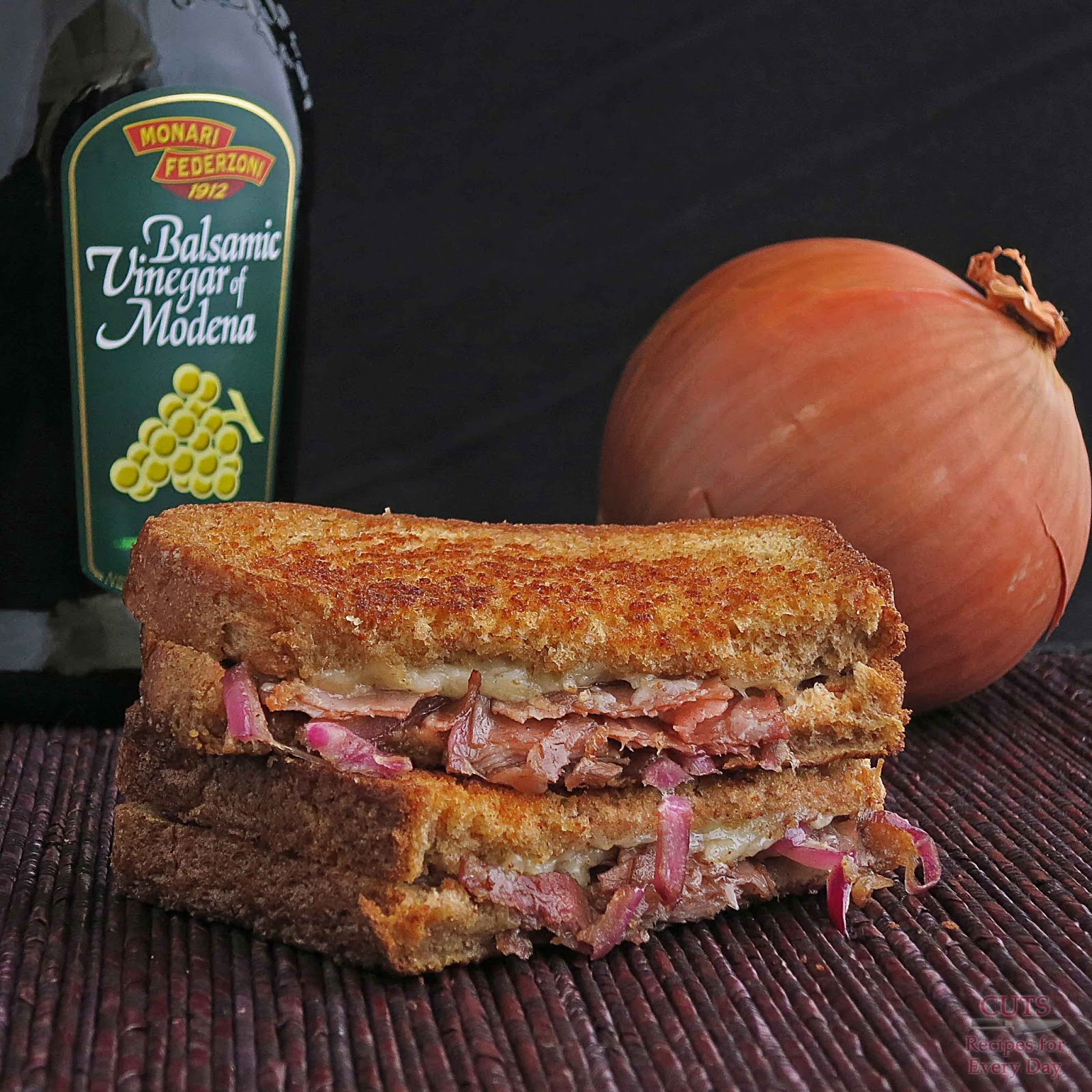 Grilled Cheese with Balsamic Onions, Gruyere & Ham Cuts Recipes for