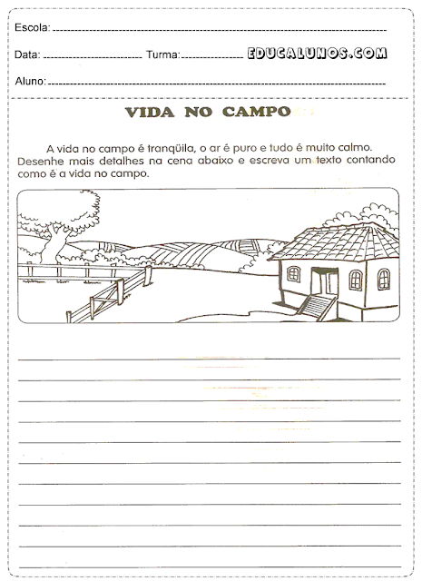 Crie uma história sobre a vida no campo