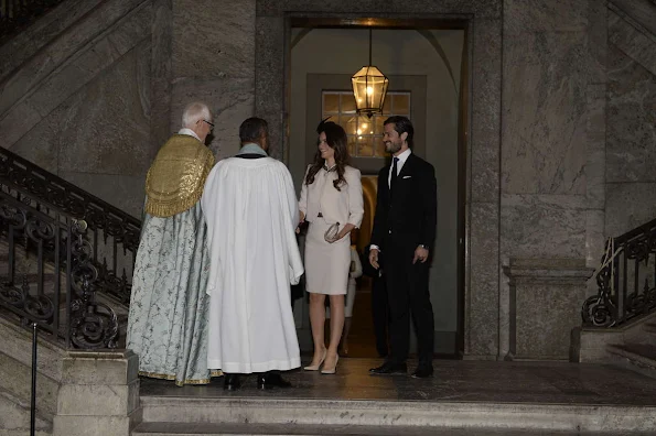 King Carl XVI Gustaf, Queen Silvia and Crown Princess Victoria, Prince Daniel, Princess Estelle and Princess Madeleine and Chris O'Neill, Princess Leonore and Prince Carl Philip and his fiancee Sofia Hellqvist attends a service in the Royal Chapel 