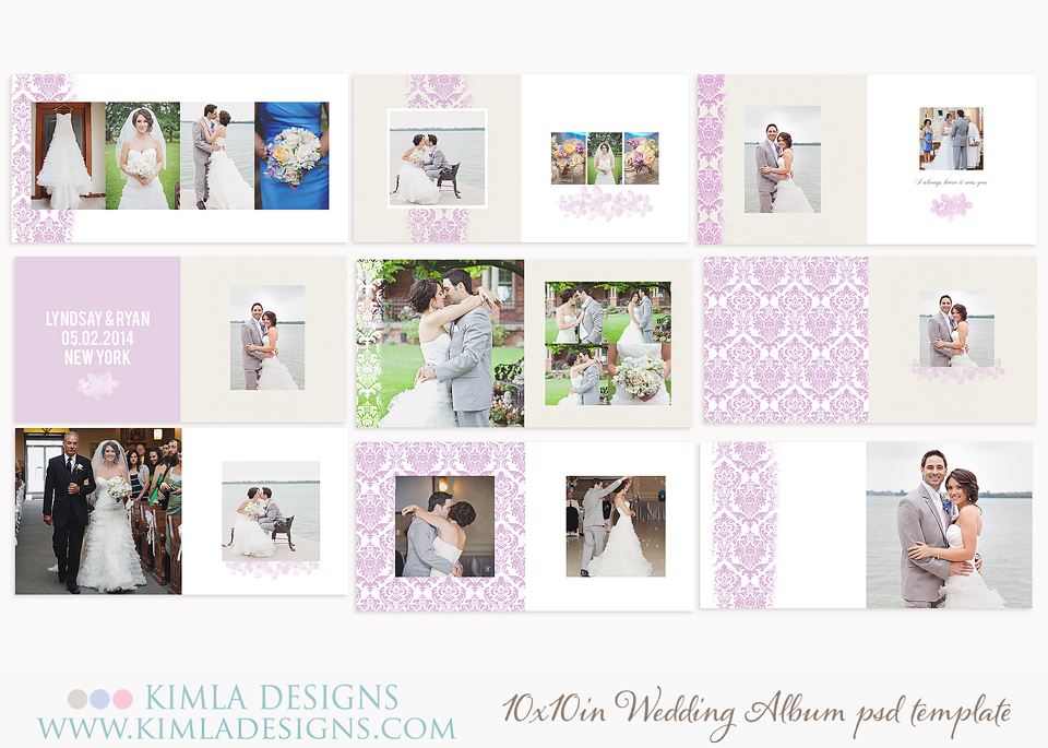 Kimla Designs And Photography 10x10in Wedding Al Template