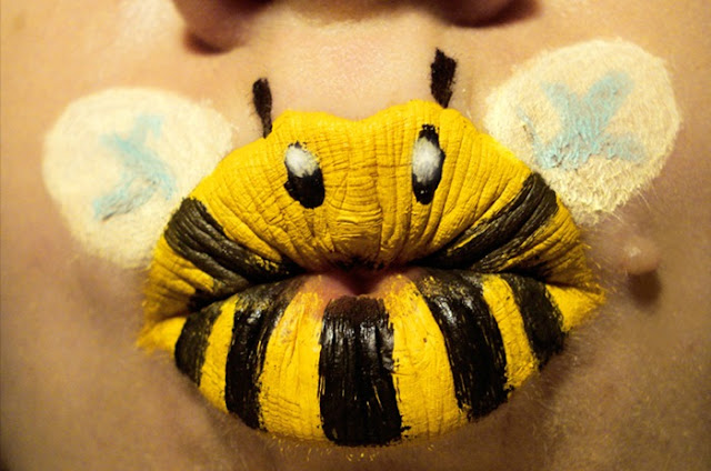Cute Honey Bee Lip Makeup
