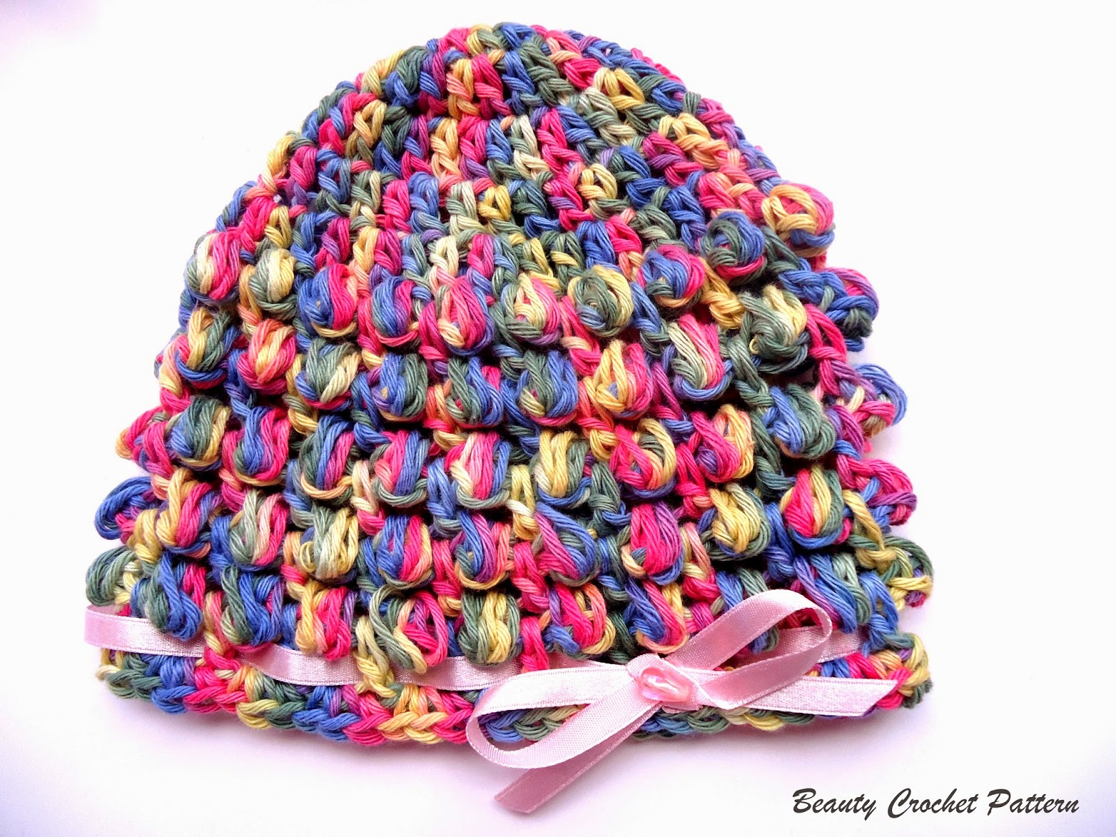 Beauty Crochet Pattern: SPRING BABY BOBBLE CROCHET HAT ...