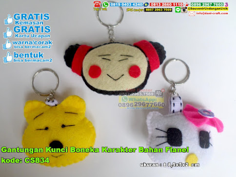 Gantungan Kunci Boneka Karakter Bahan Flanel