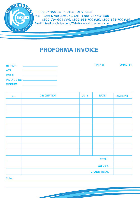 pro forma p l template