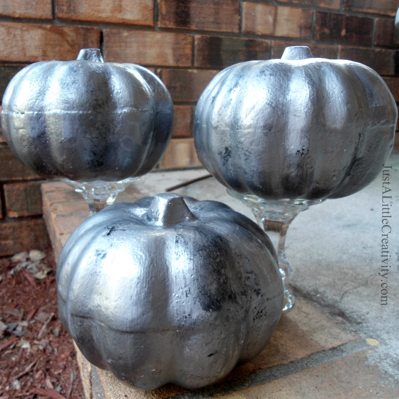 How to Paint Mercury Glass Pumpkins (Tutorial) - Just a Little Creativity