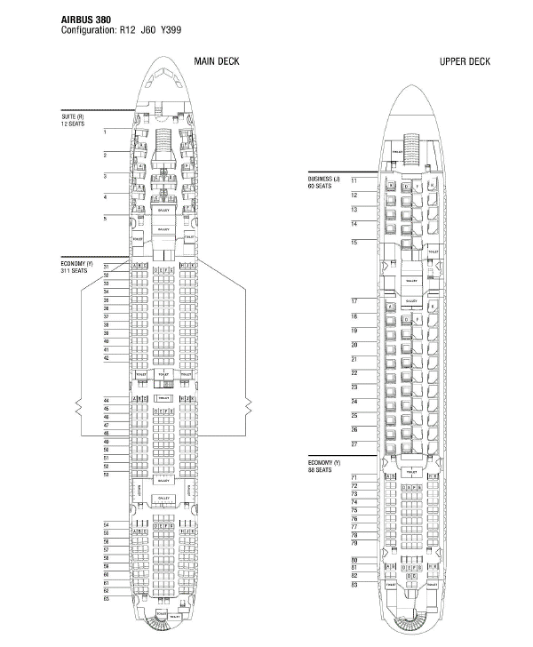 Airbus A380 Seating Chart Singapore Airlines