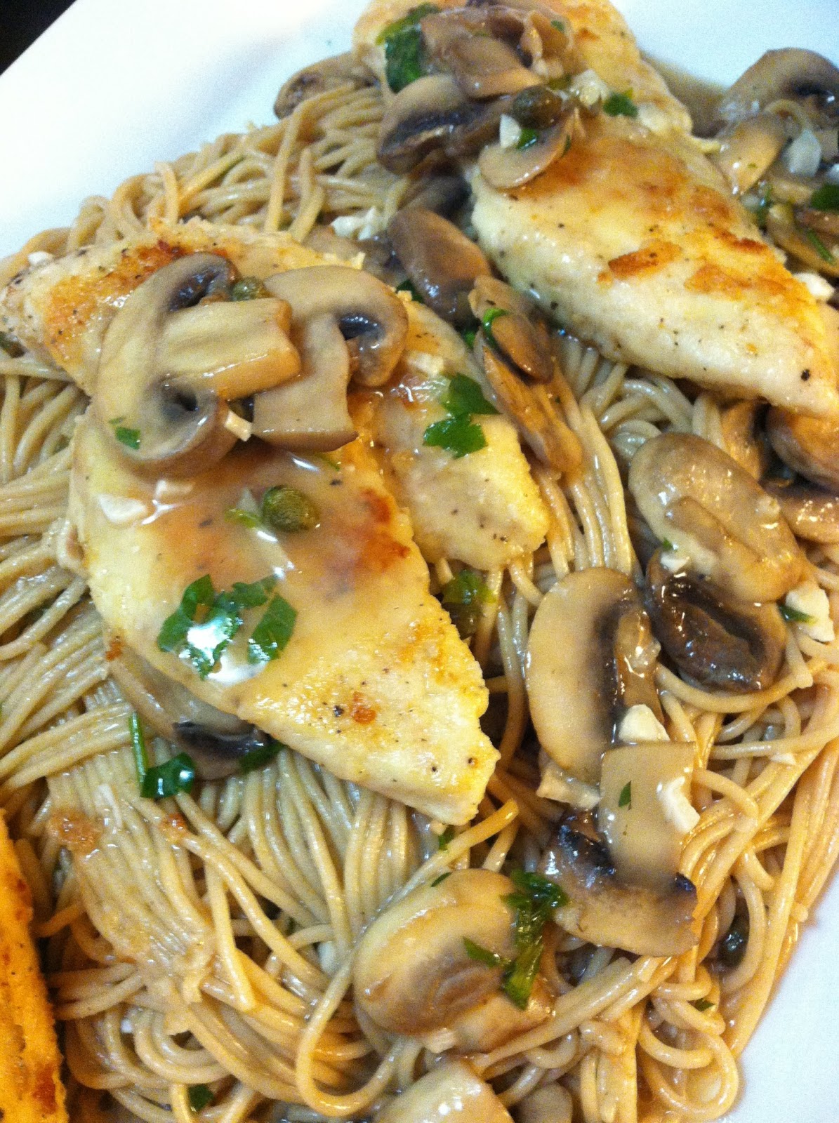Deceptively Healthy Back to Basics 6 Chicken Piccata with Mushrooms