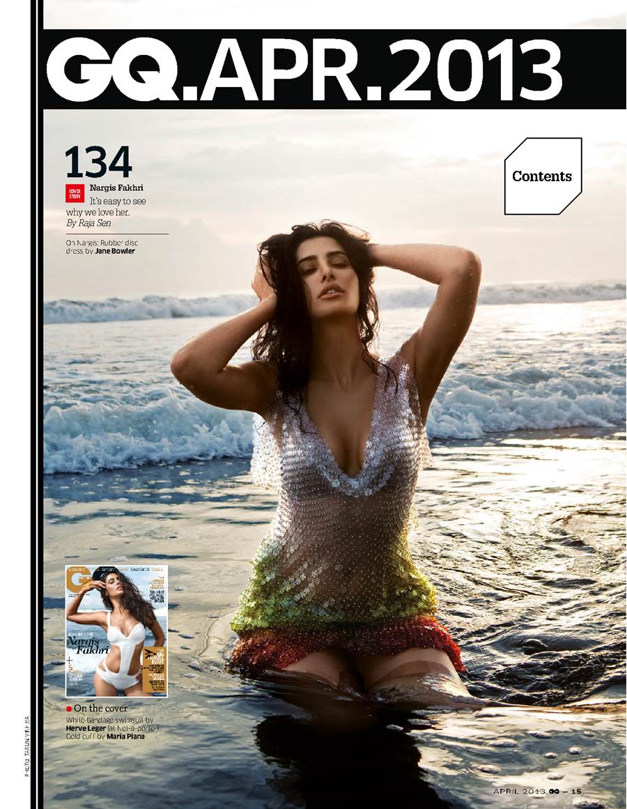 Nargis Fakhri on GQ India April 2013 Cover Page