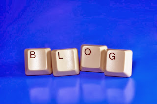 The word blog spelled out in keyboard letters