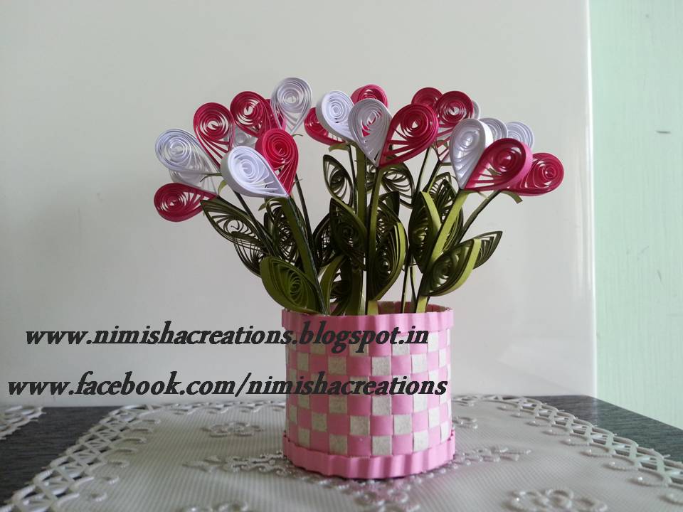 Nimisha's Creations New miniature quilled flower basket