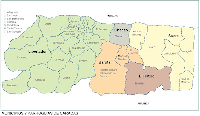 Mapa de Caracas Venezuela
