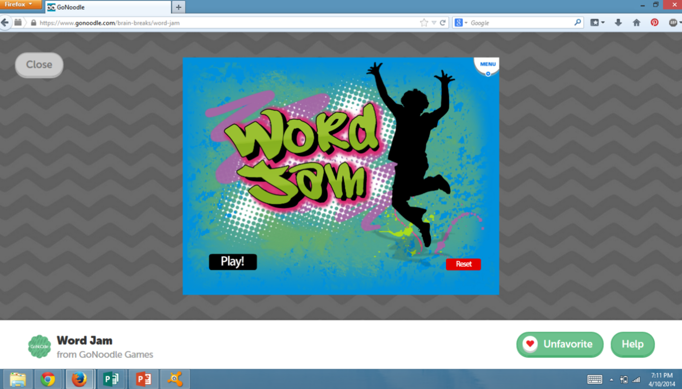 Read Like A Rock Star! GoNoodle Vocabulary and Movement Collide!