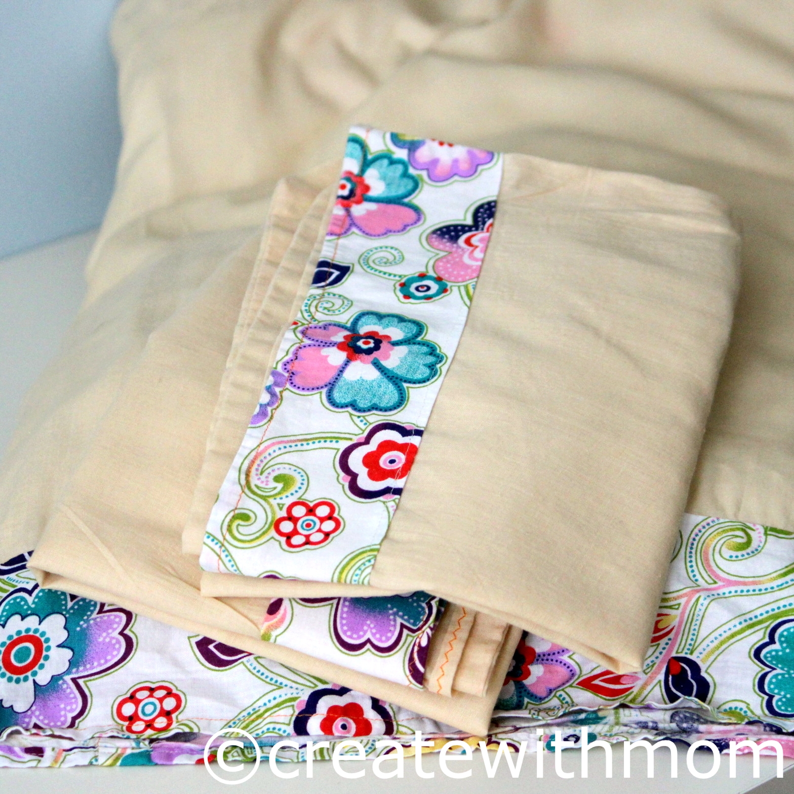 Create With Mom Making pillowcases