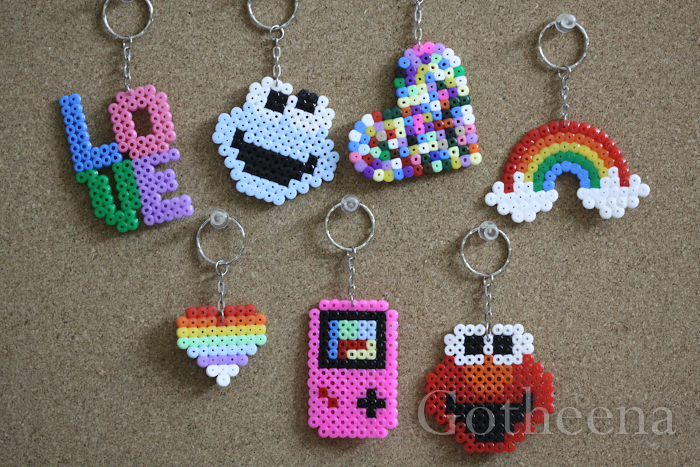 Gotheena Monsta Kraft !! new perler beads keychains!!