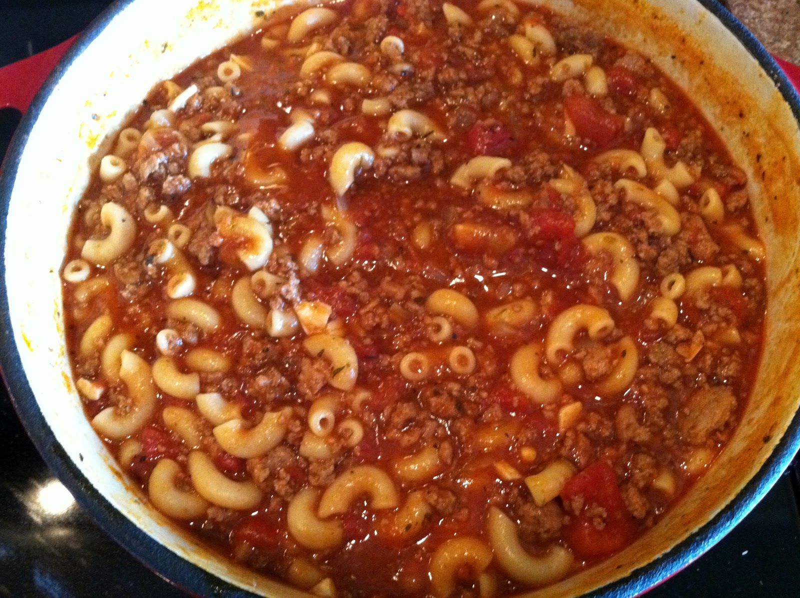 homemade goulash sauce natural tomato recipe beef macaroni ground simply soup elbow tomatoes ever juice diced canned living american hungarian