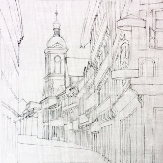 Kurze Strasse with St.Marys Church by Liza Hirst