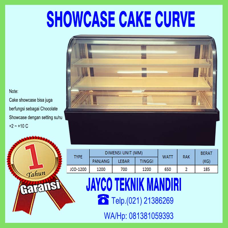 Jual showcase cake curve