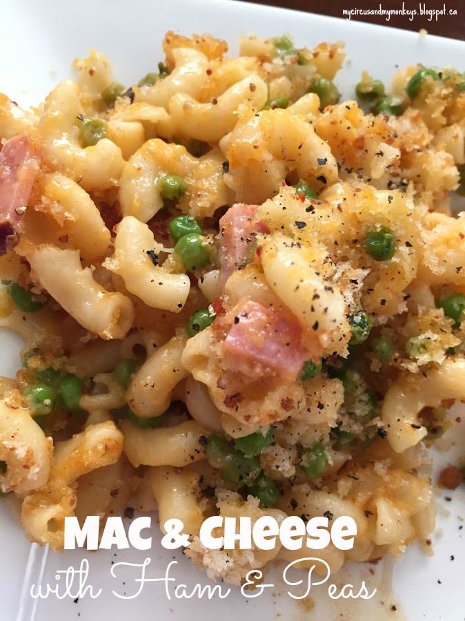 my circus, my monkeys Mac & Cheese with Ham & Peas