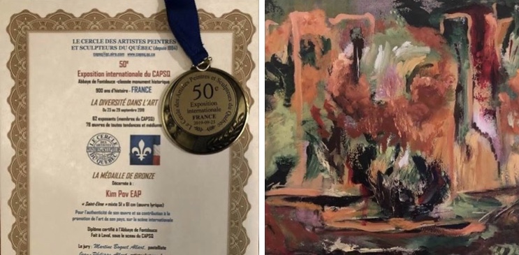 Kim Pov Eap médaillée de bronze à la 50e exposition internationale du CASPQ à l'Abbaye de Fontdouce