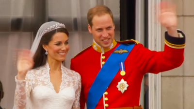 The Duke and Duchess of Cambridge last wave to the crowd. YouTube 2011.