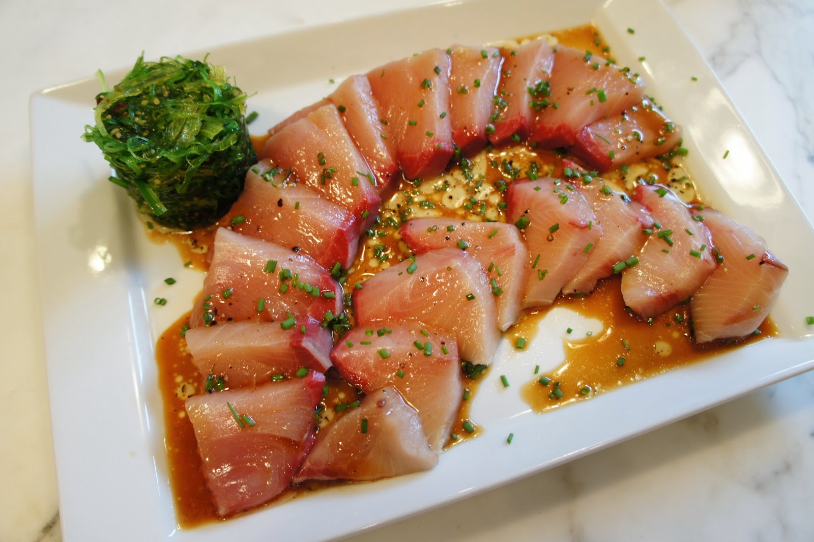 Hamachi with Soy and Lemon AND Seared Ahi Tuna with Spicy Aioli