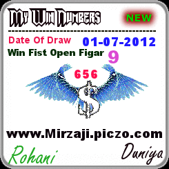 My Win Number 01-07-2012