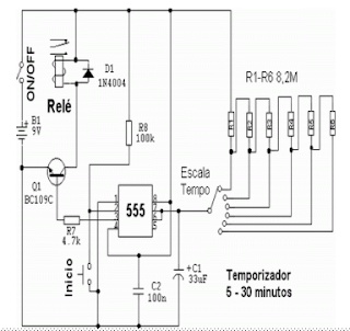 Circuito temporizador de 5 a 30 minutos