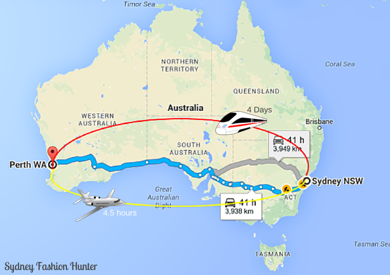 sydney fashion hunter map sydney to perth